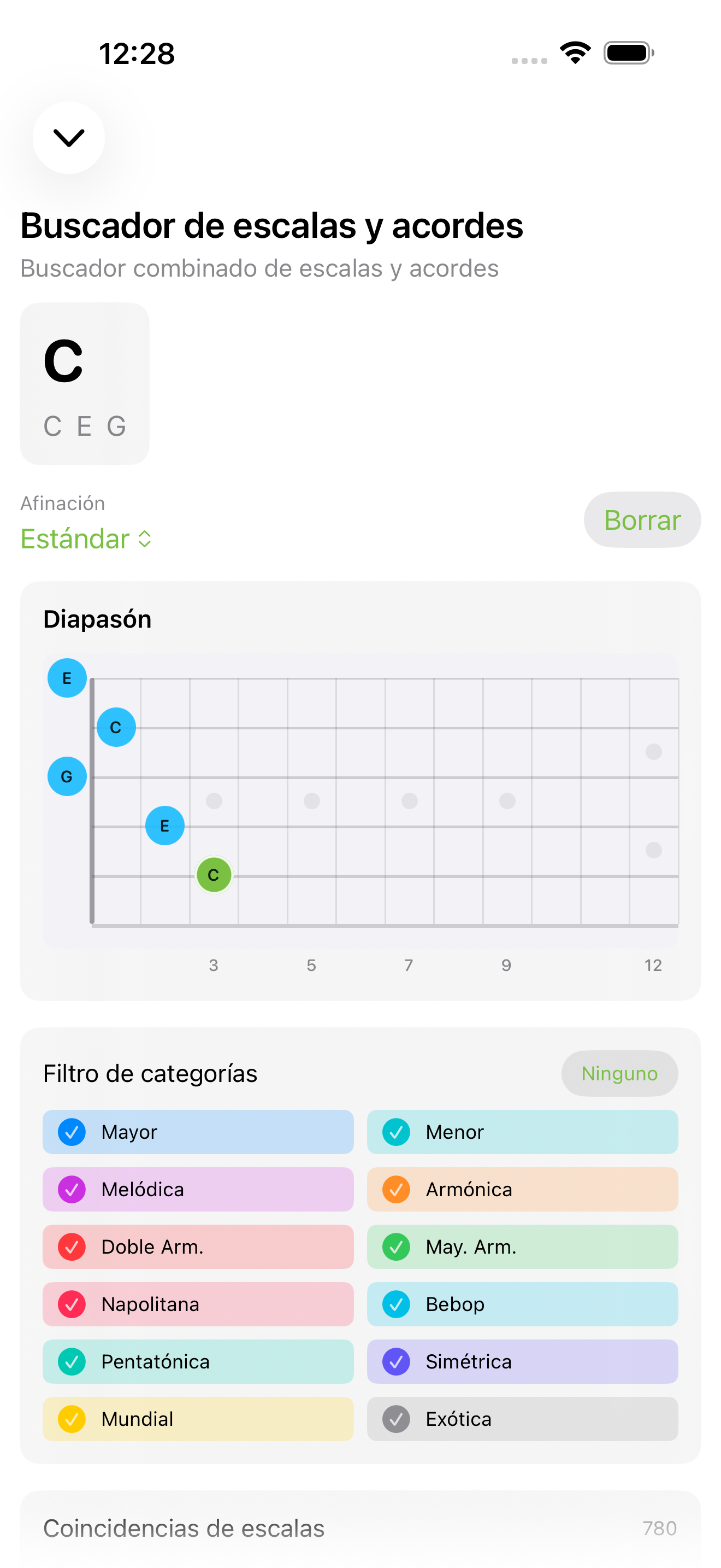 Afinaciones predefinidas en iPhone